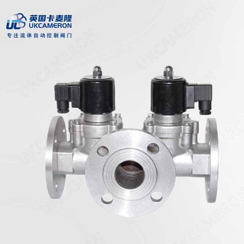进口法兰两位三通电磁阀